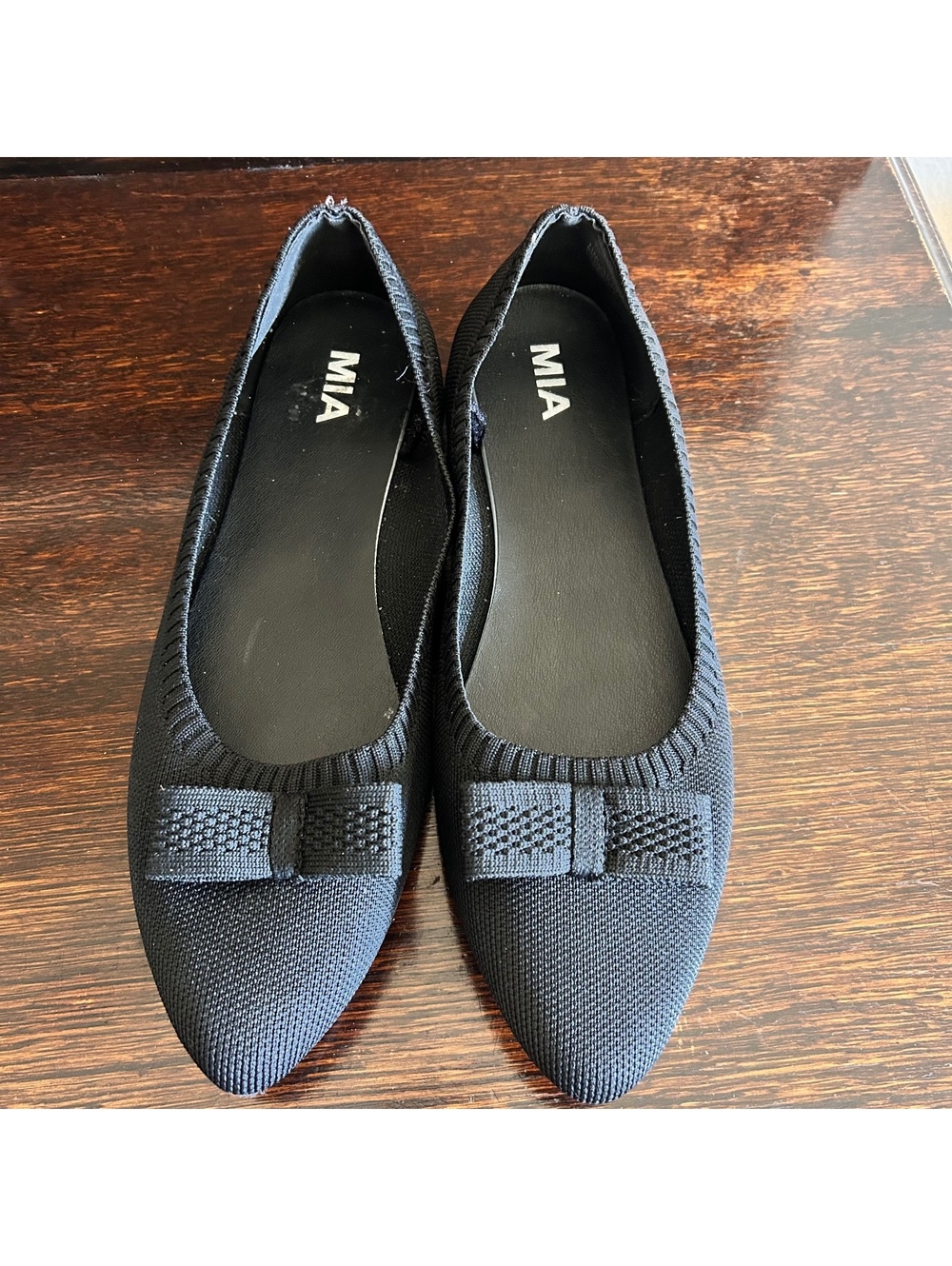 MIA Black Knit Ballet Flats Size 11